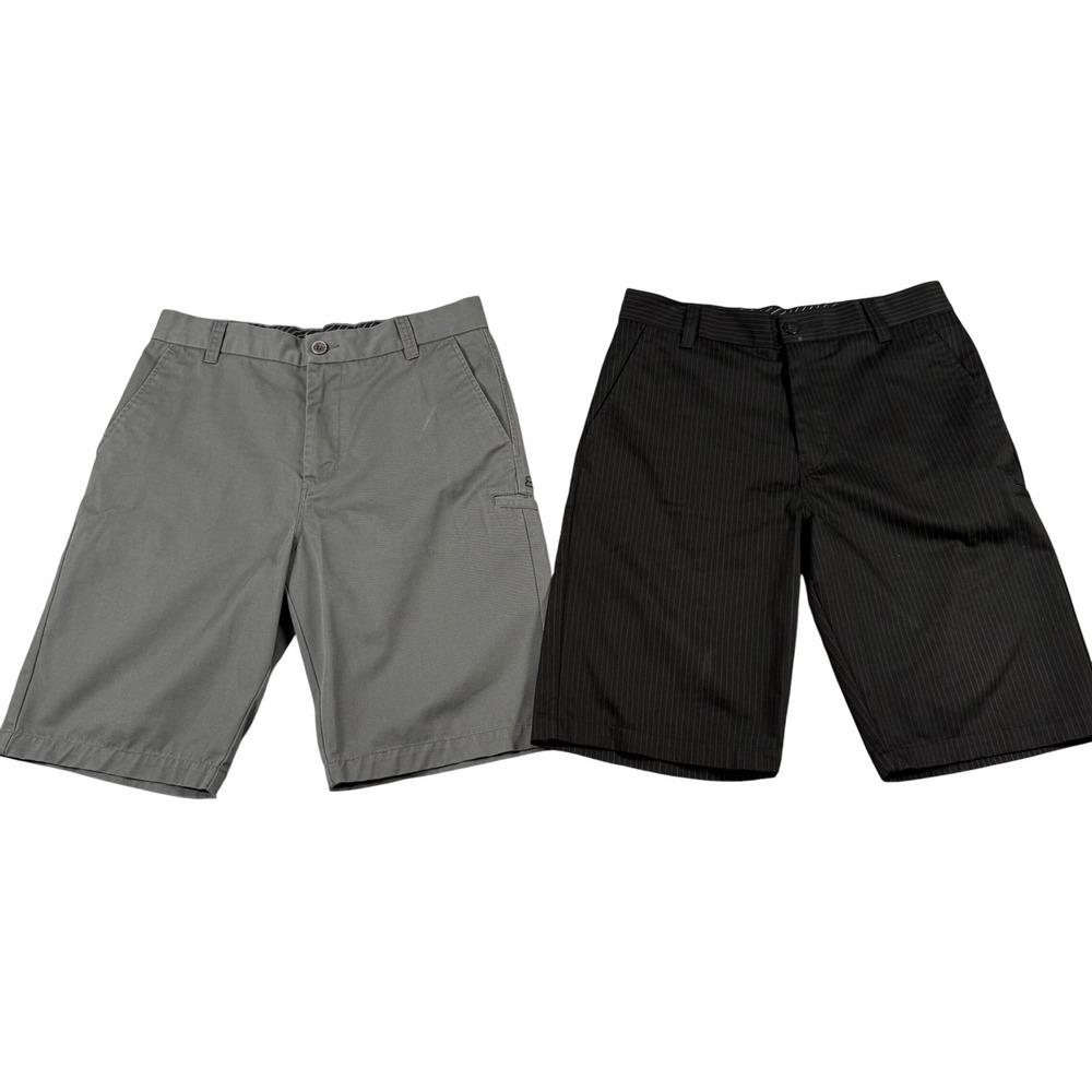 Fox Racing Y2K Mens Shorts Size 33 Bundle Gray & Black Pinstripe Shorts 2 Pack